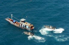 A supplied photo of a boat intercepted by the Border Protection Command off Australia's north coast on Wednesday, April 29, 2009. One boat carrying seven people was intercepted by the customs boat Ashmore Guardian and HMAS Maitland. The second vessel was first spotted by air before a navy patrol boat and two customs vessels were sent to intercept it. (AAP Image/Department of Home Affairs) NO ARCHIVING, EDITORIAL USE ONLY